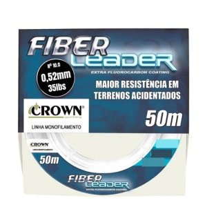 Linha Crown Fiber Leader Fluorocarbon 0,52mm 35lb 50m