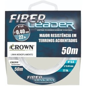Linha Crown Fiber Leader Fluorocarbon 0,40mm 22lb 50m