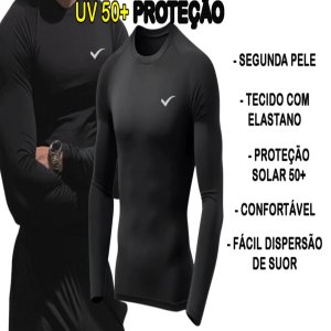 Camisa Térmica Masculina Blusa térmica Com Proteção Uv50+